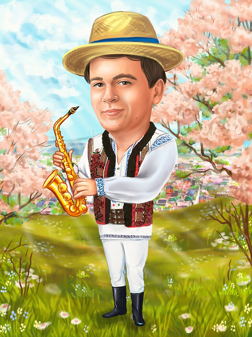 Caricatura barbat ie