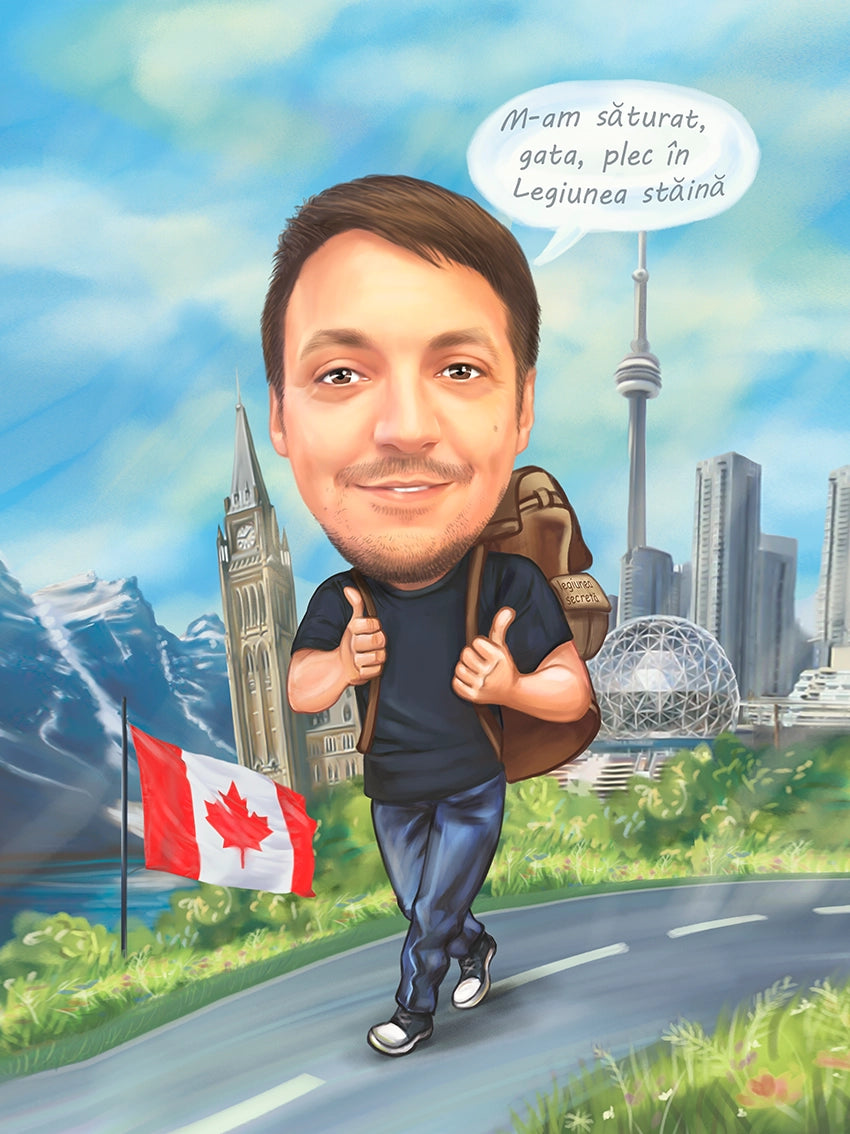 Caricatura calatorie Canada