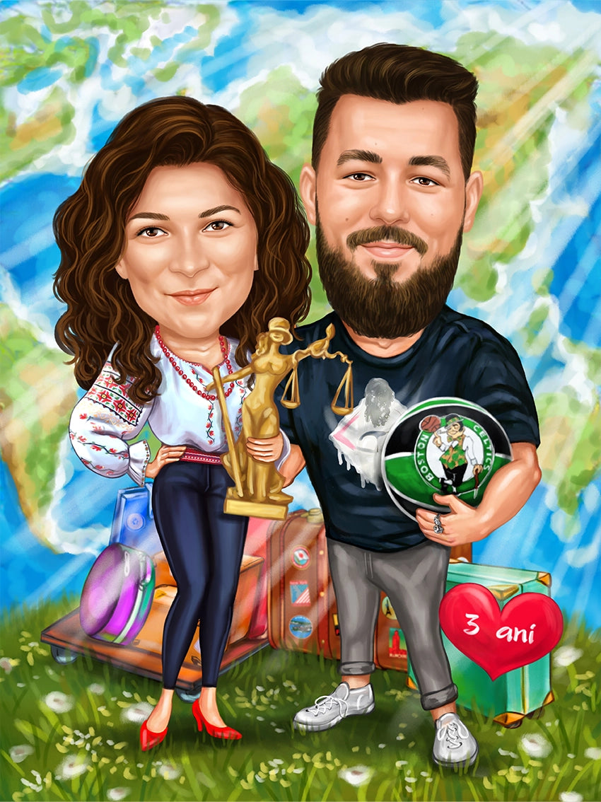 Caricatura calatorie glob