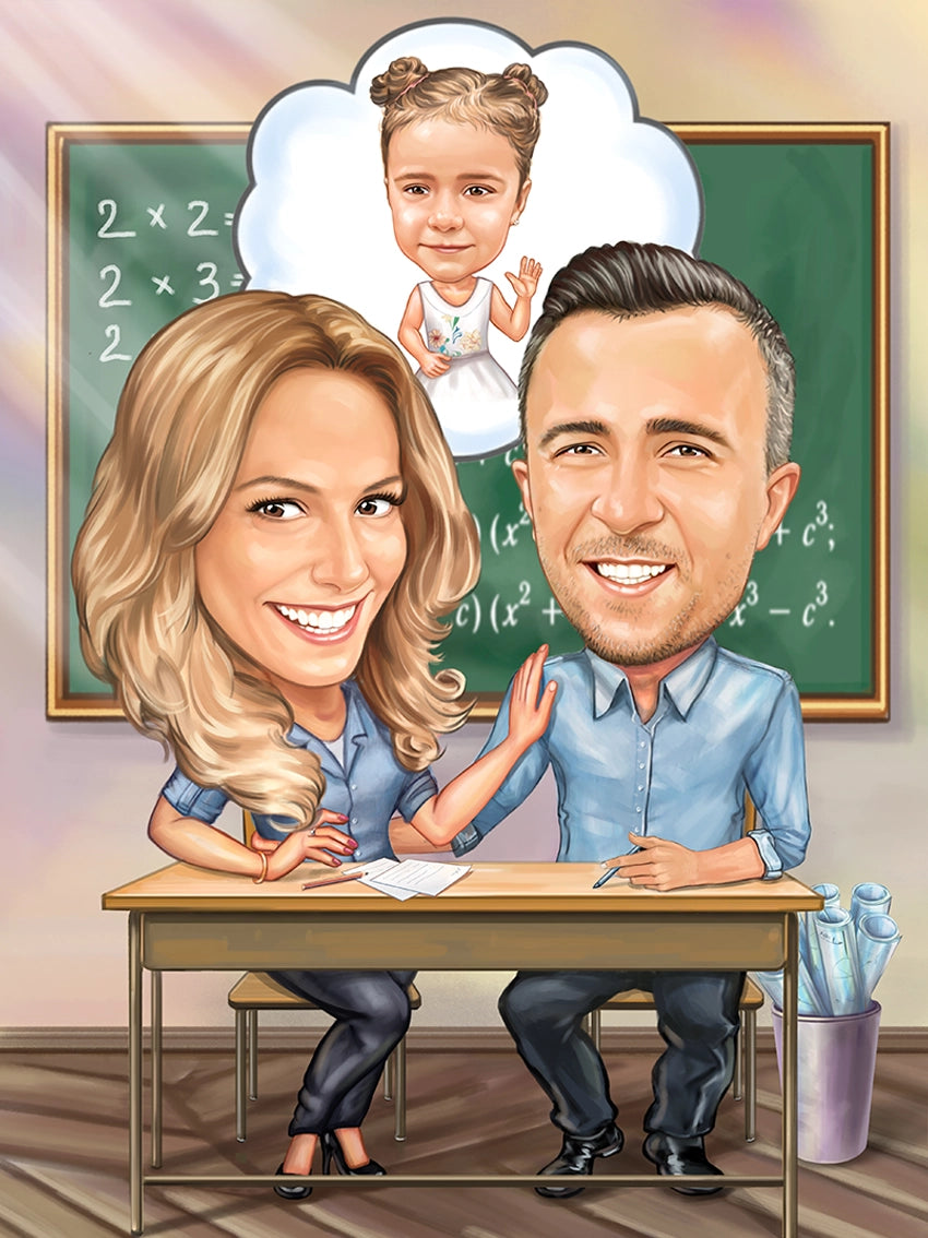 Caricatura profesori in banca