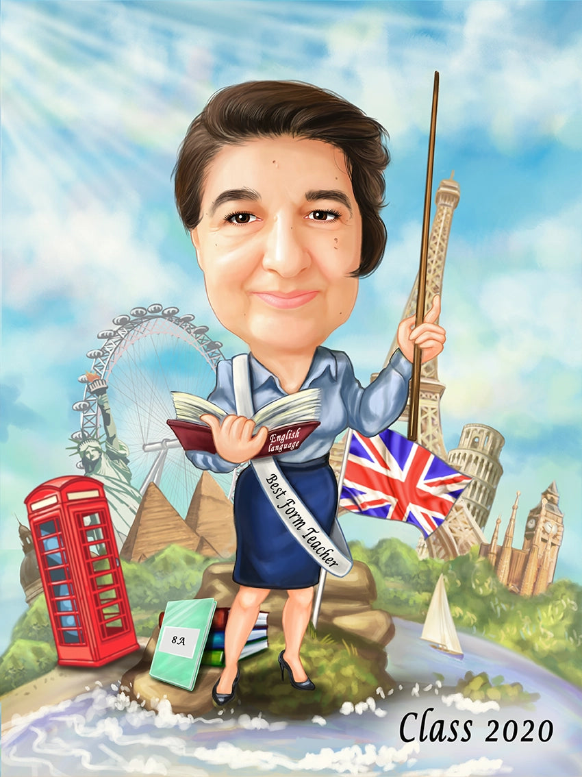 Caricatura profesoara engleza