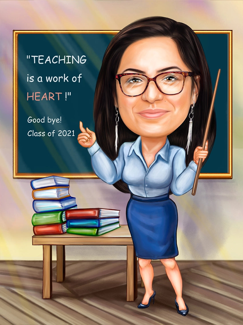 Caricatura profesoara engleza