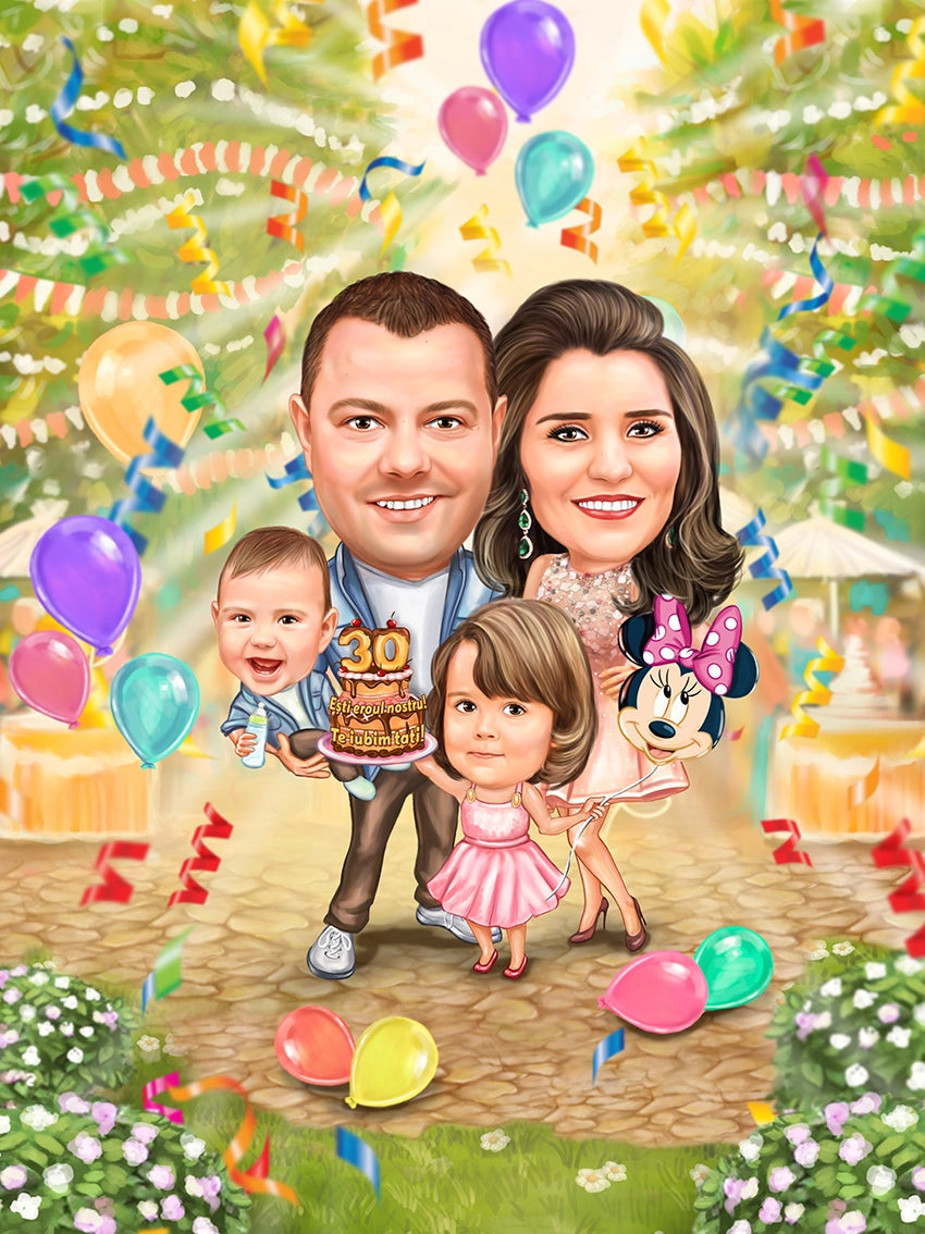 Caricatura familia la 30 ani