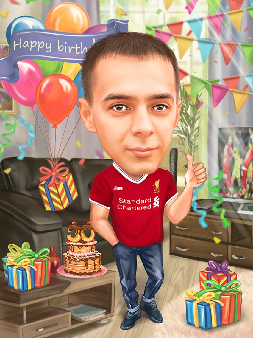 Caricatura barbat la 30 ani