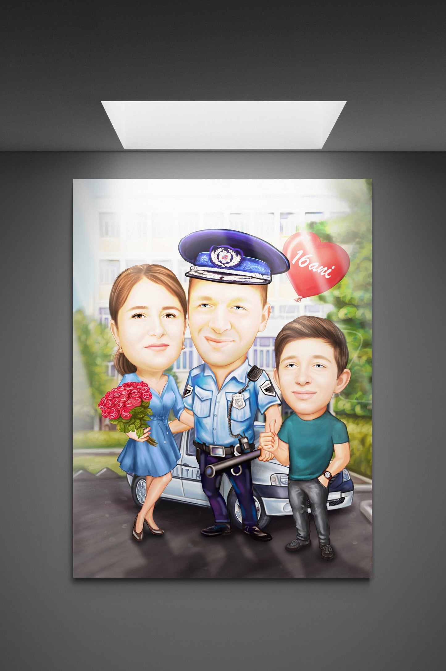 Caricatura de famlie politist 16 ani de relatie
