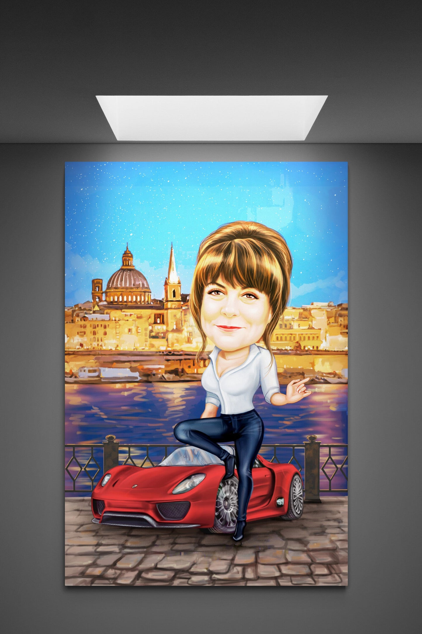 Caricatura cu Porsche