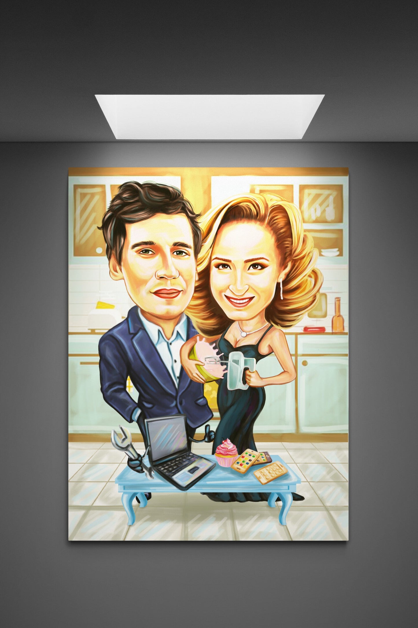 Caricatura cuplu modern