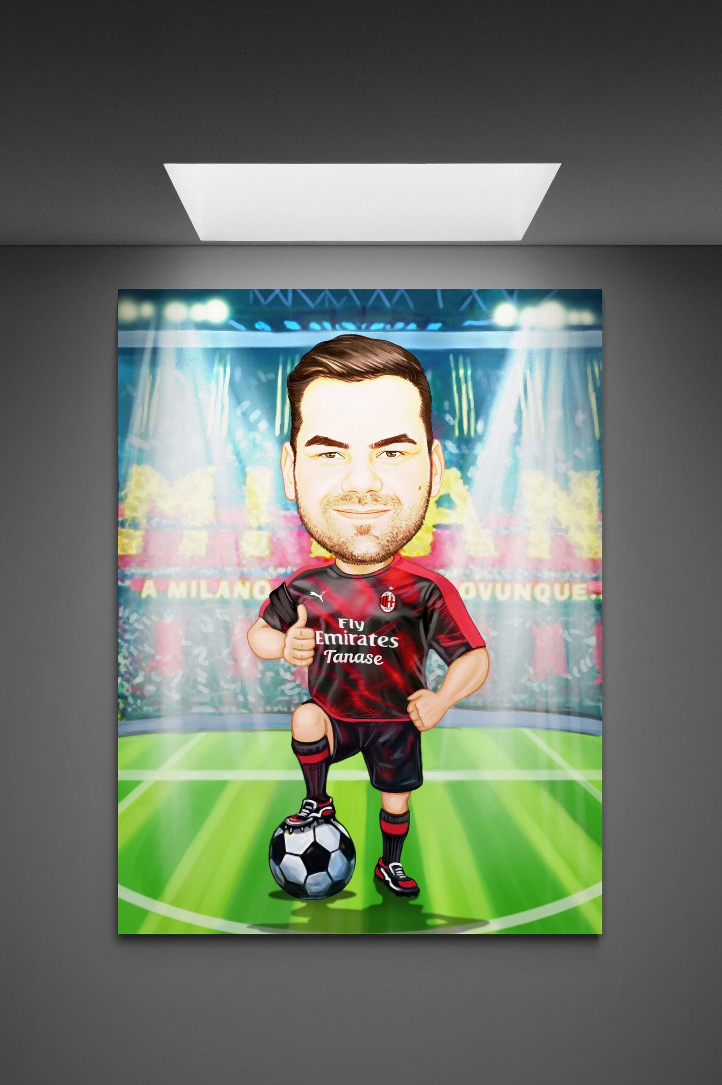 Caricatura fotbalist AC Milan