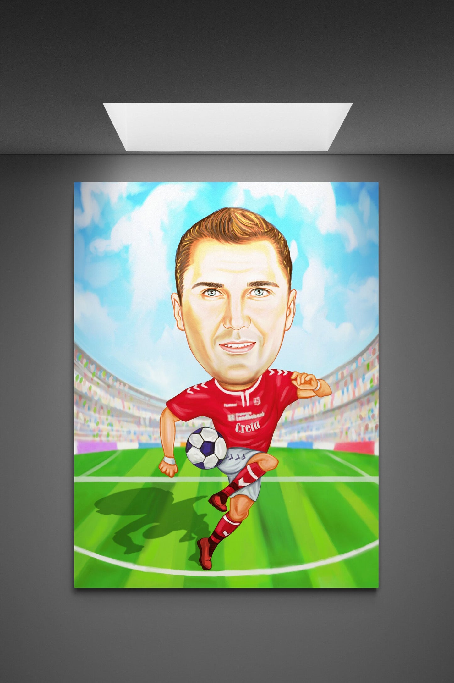 Caricatura fotbalist in echipament