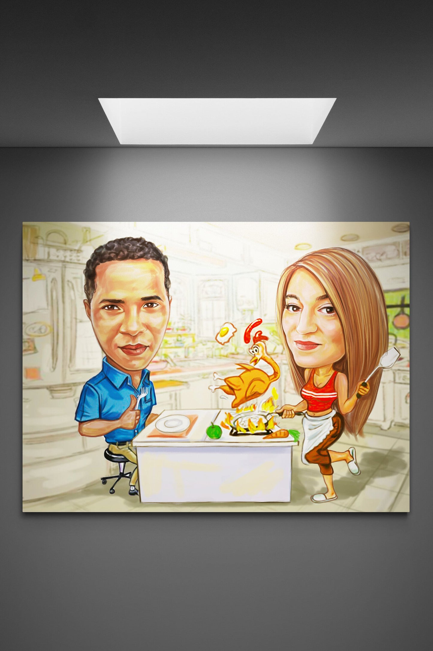 Caricatura funny din bucatarie