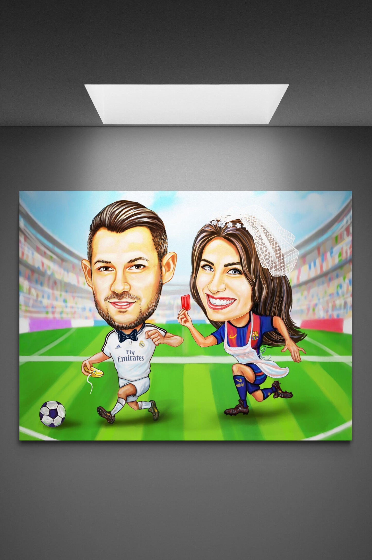 Caricatura cuplu funny microbista sau gospodina