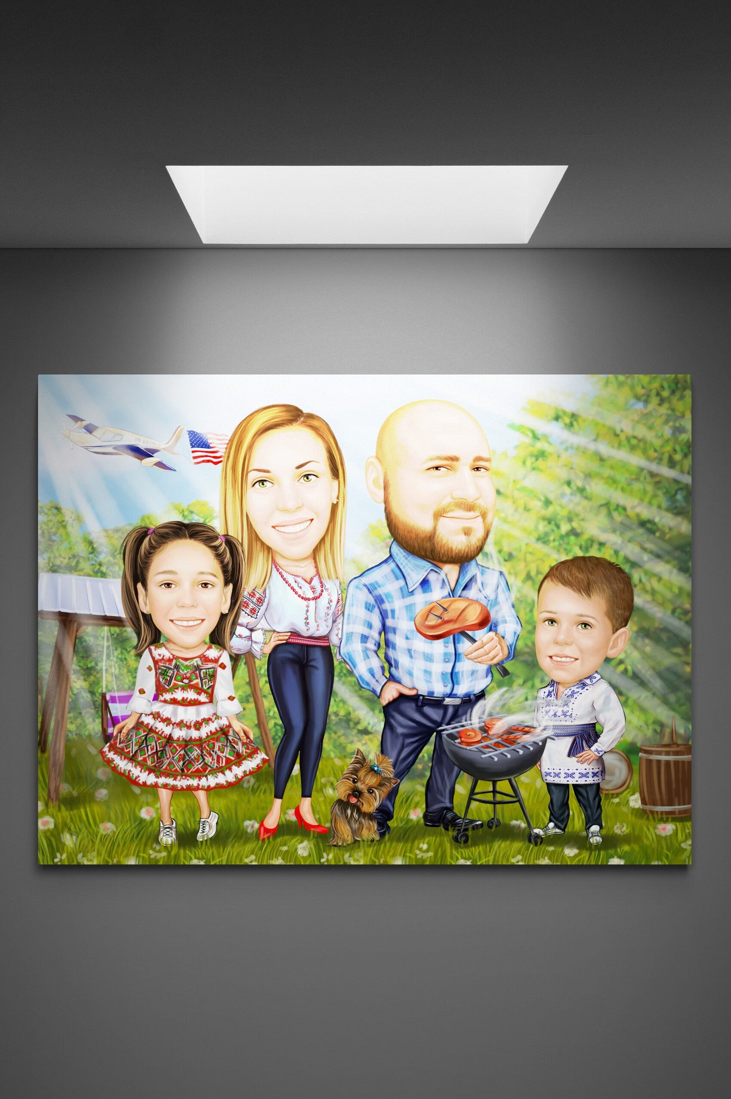 Caricatura de familie la gratar in port national