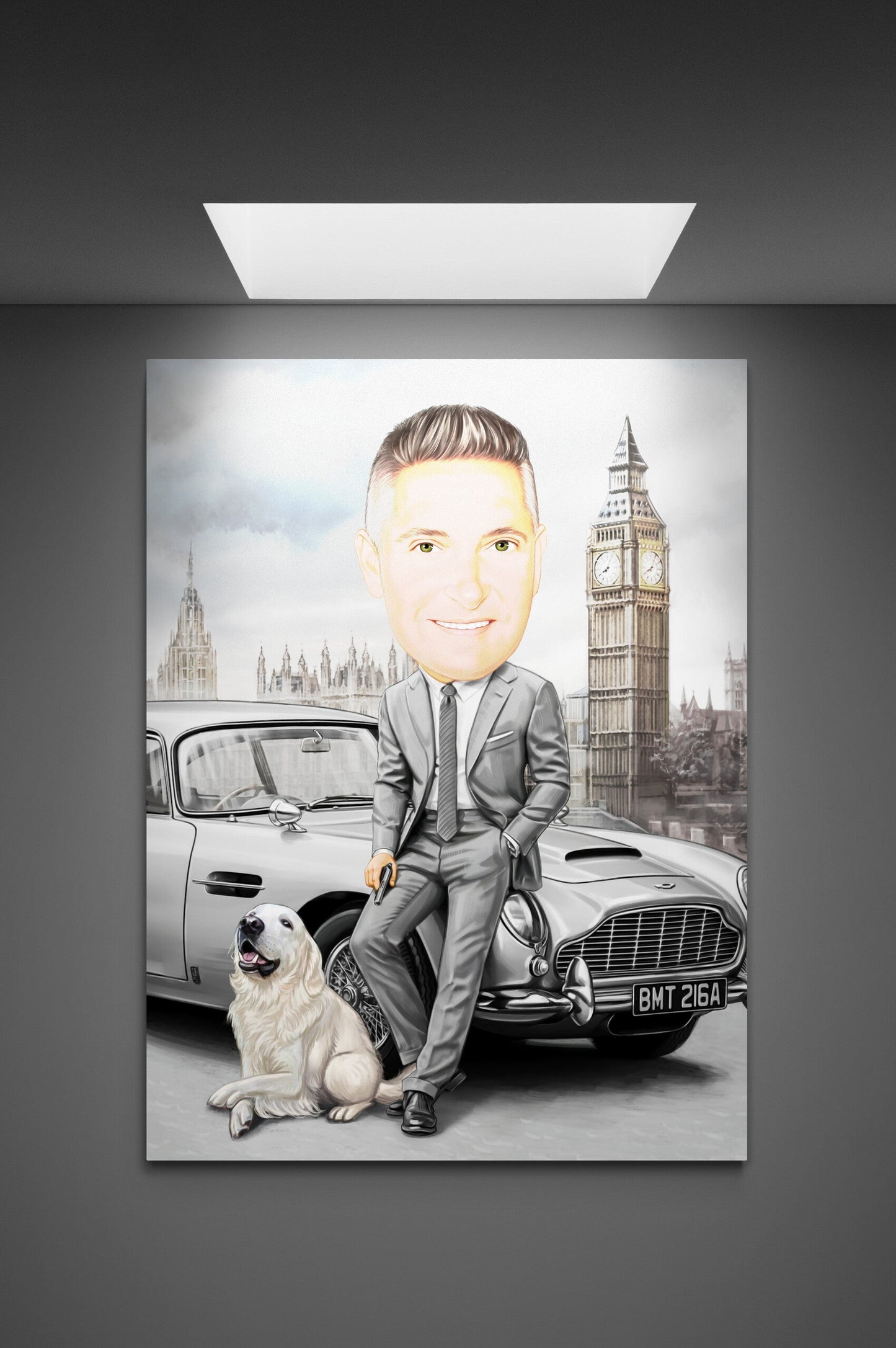 Caricatura like James Bond in Londra