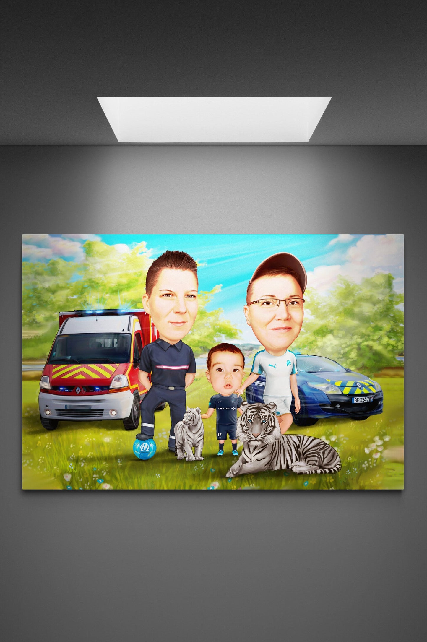Caricatura de familie masini si trigri