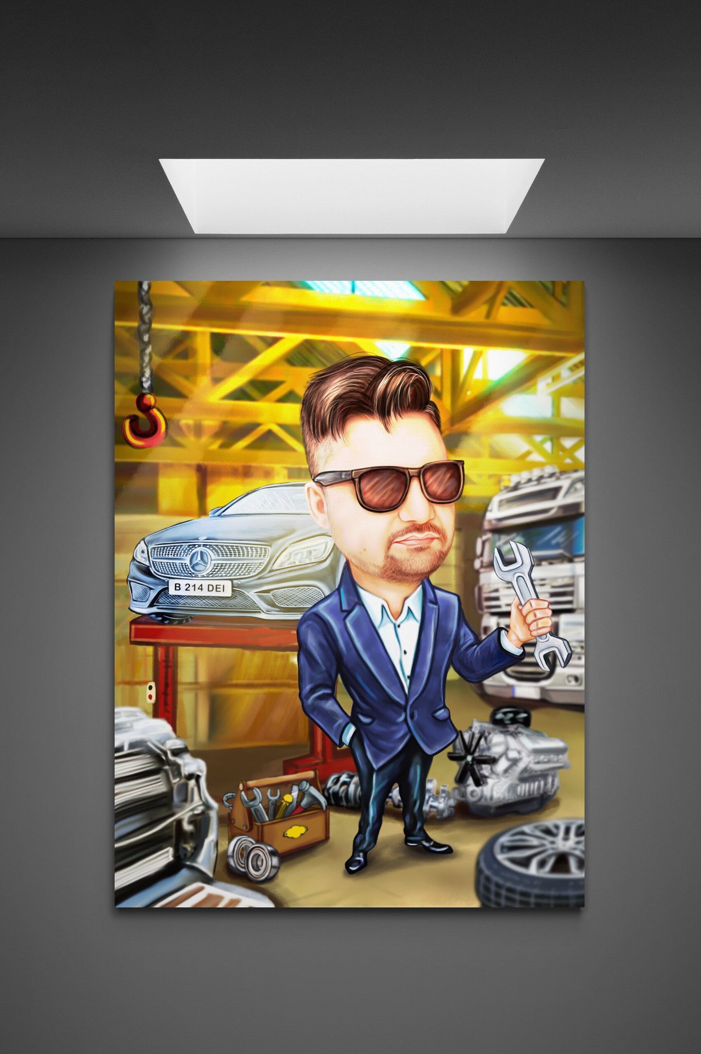 Caricatura mecanic elegant