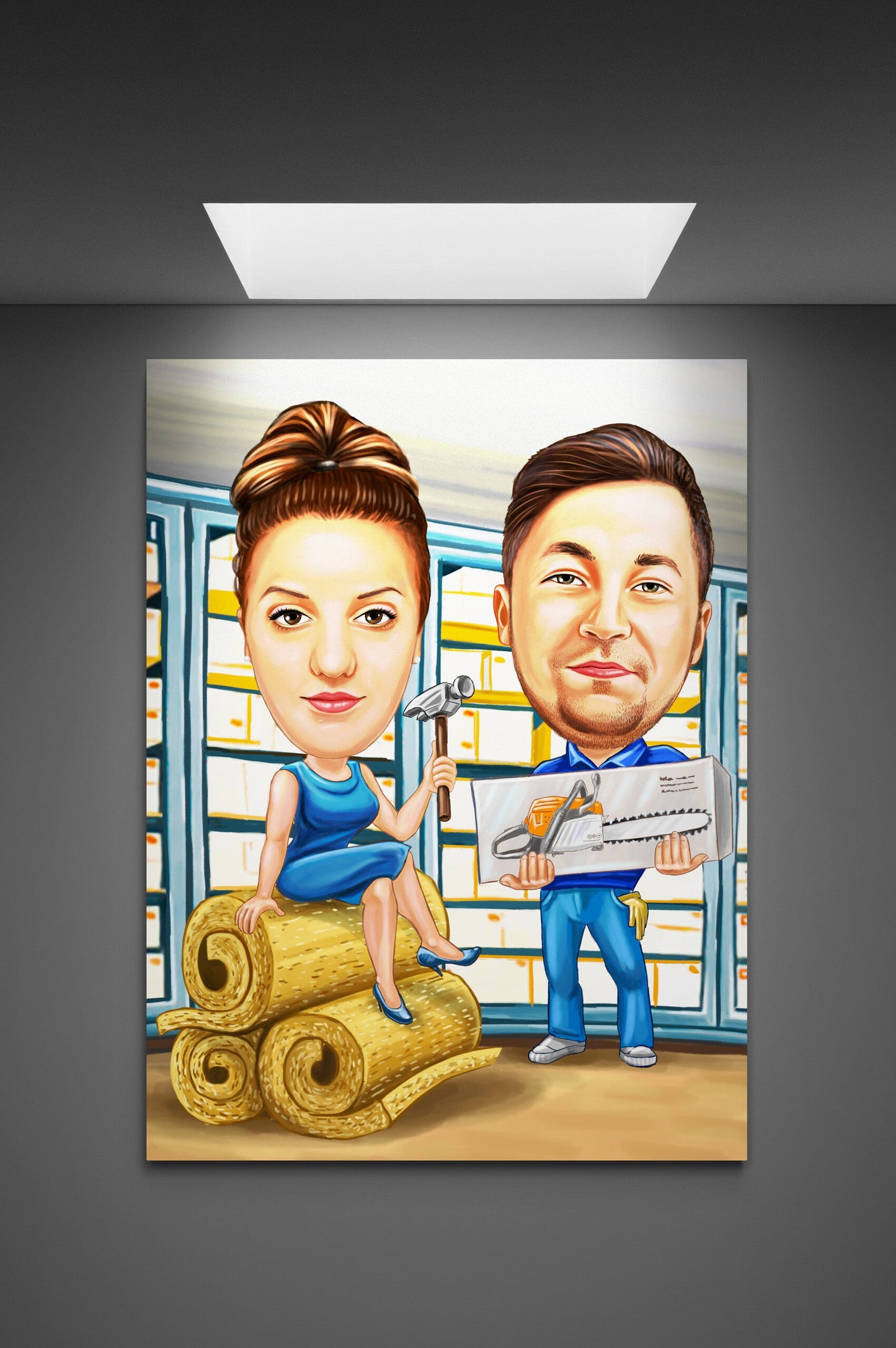 Caricatura mester cu ferastrau