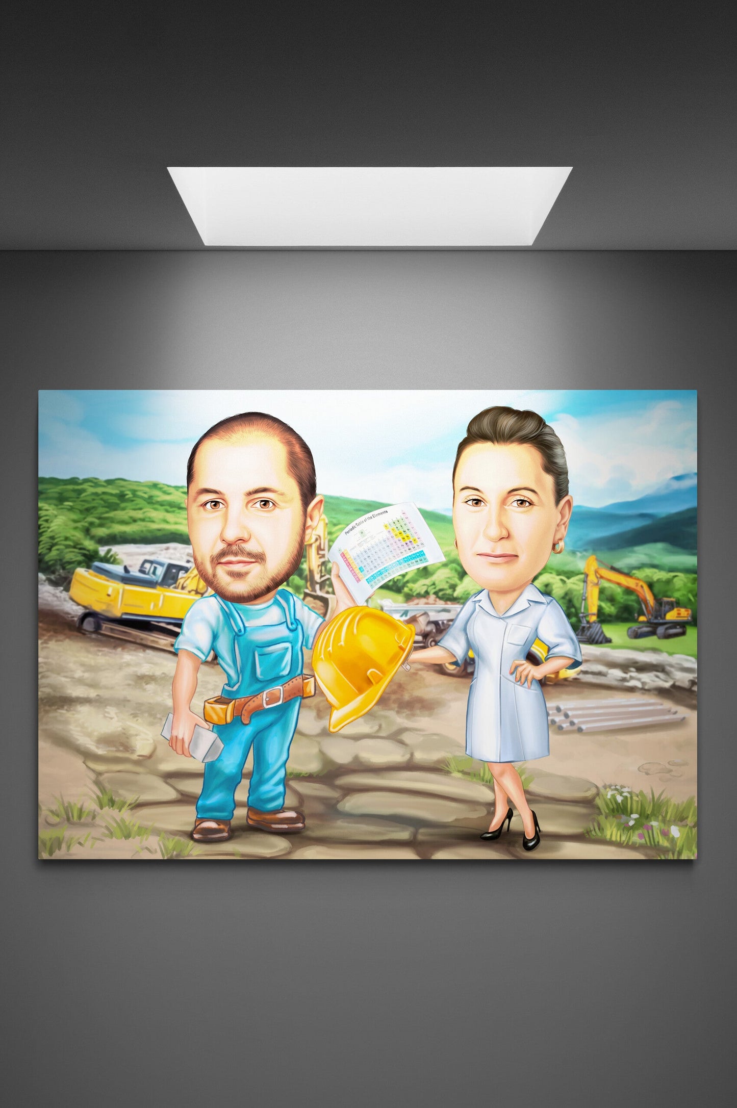 Caricatura pe santier si Tabelul lui Mendeleev