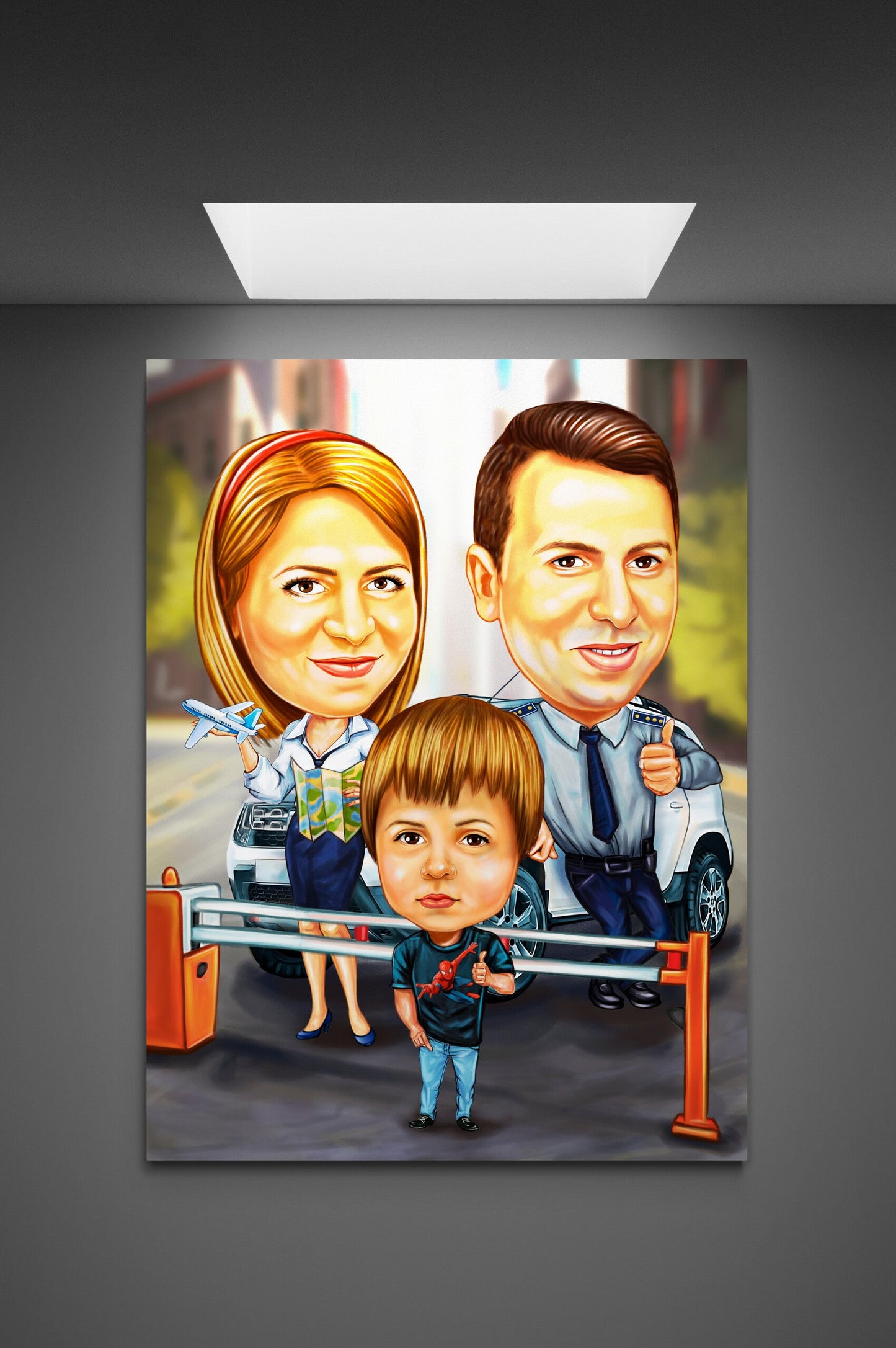 Caricatura de familie politisti cu visuri