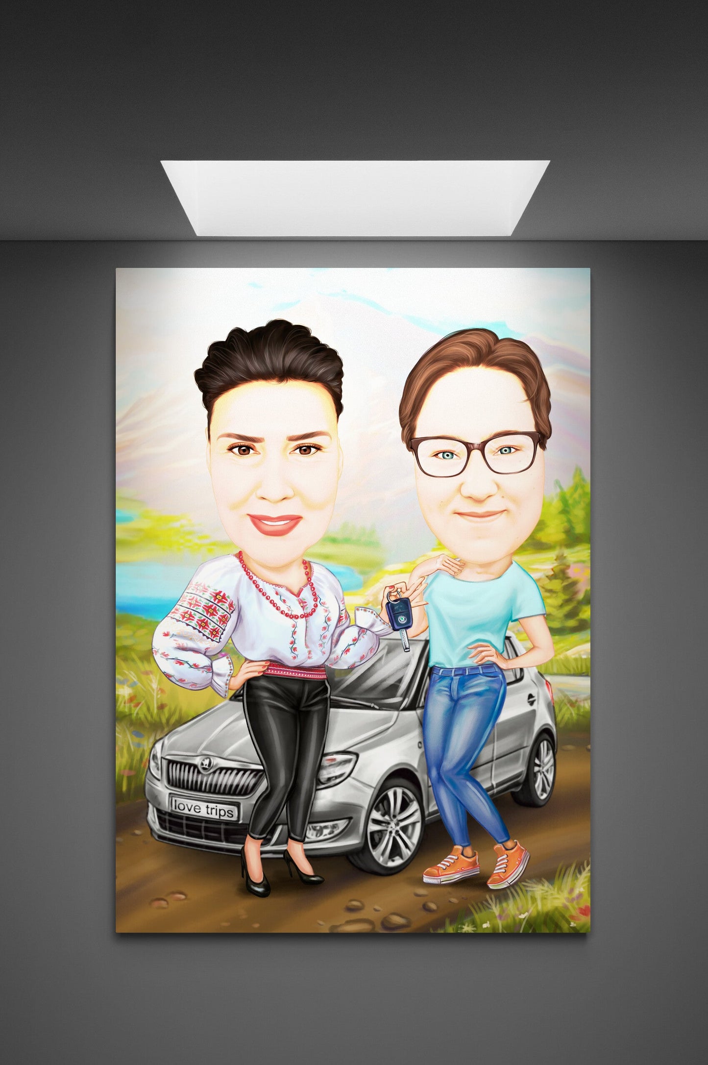 Caricatura prietene in calatorie