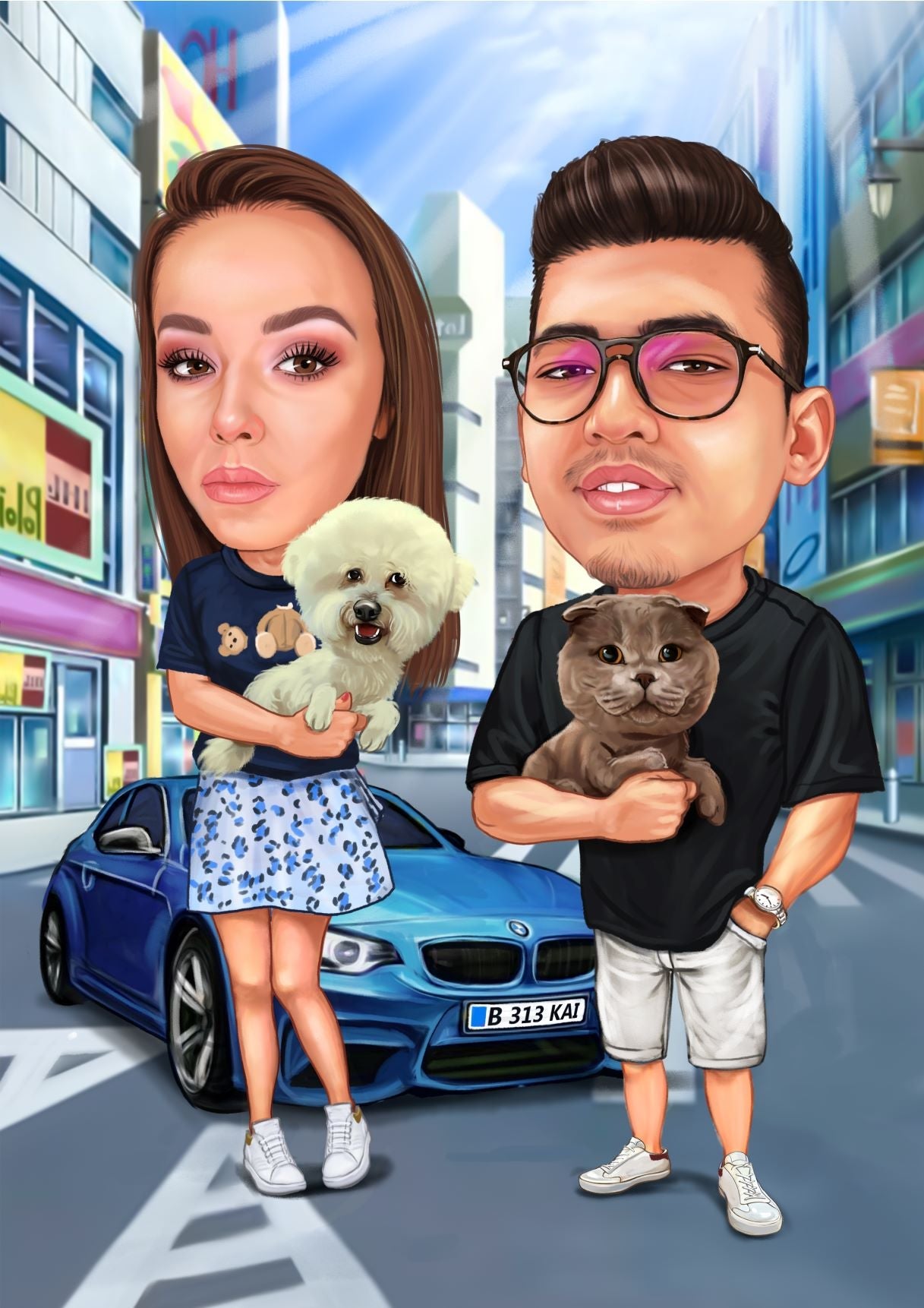 Caricatura prieteni cu animale de companie
