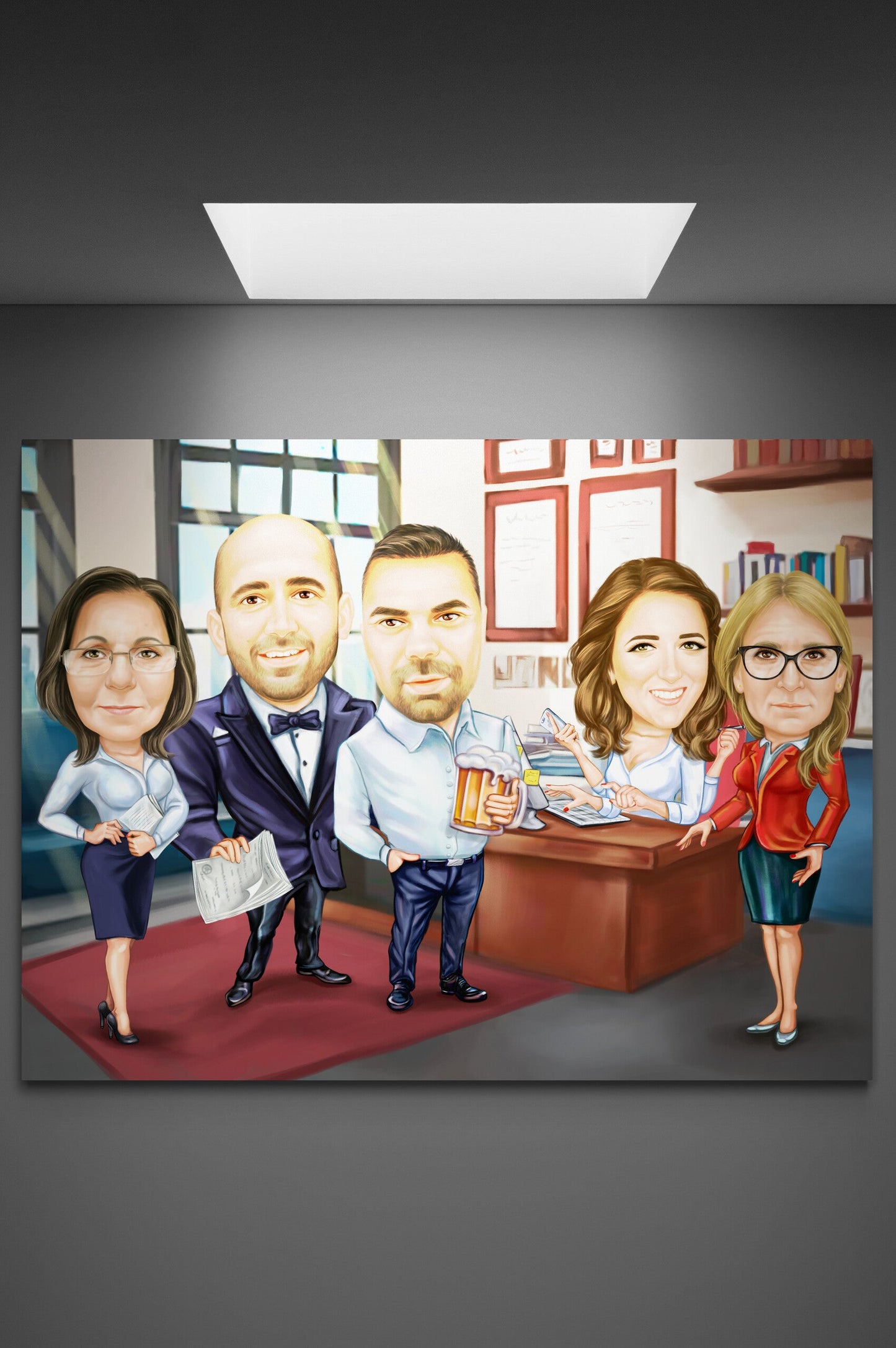 Caricatura team work