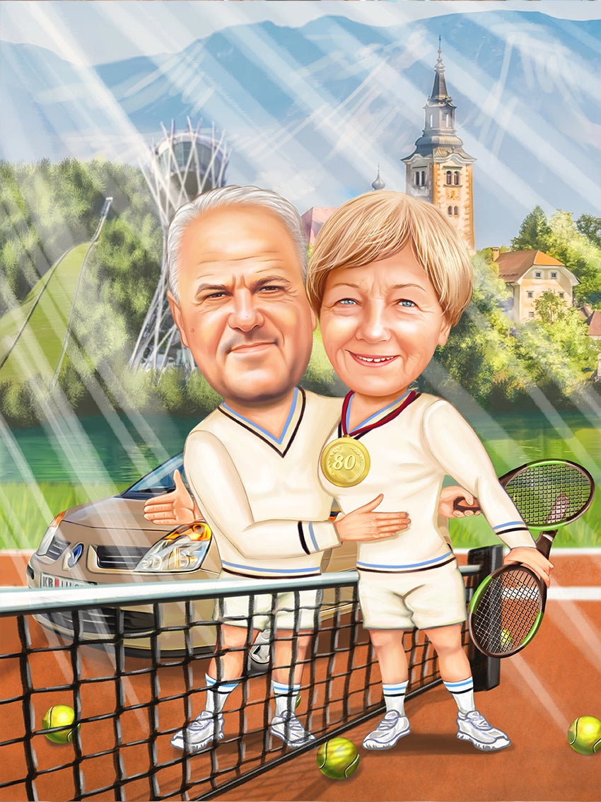 Caricatura Bunici Tenis