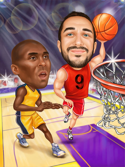 Caricatura Basketball Player