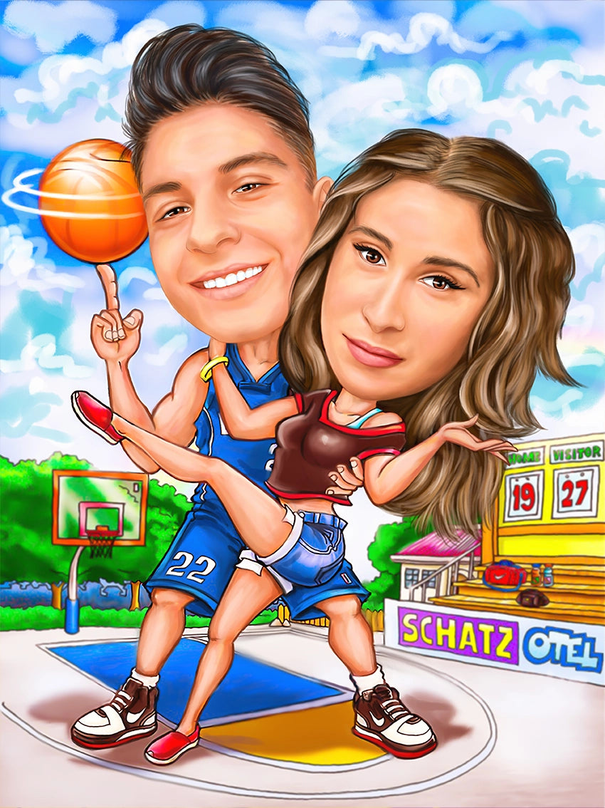 Caricatura Street Basketball