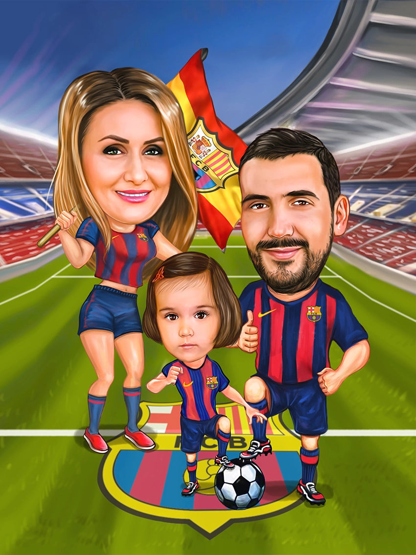 Caricatura Familie FCB