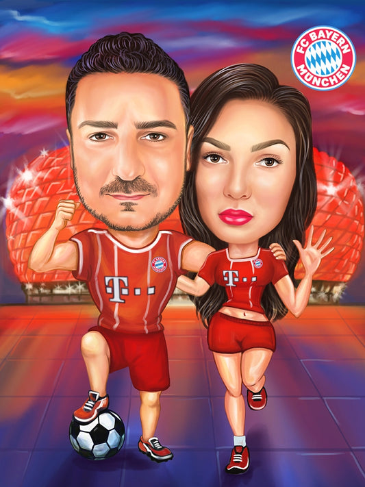 Caricatura cuplu FC Bayern Munchen