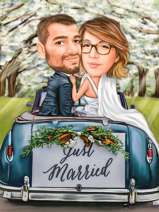 Caricatura "Just Married"