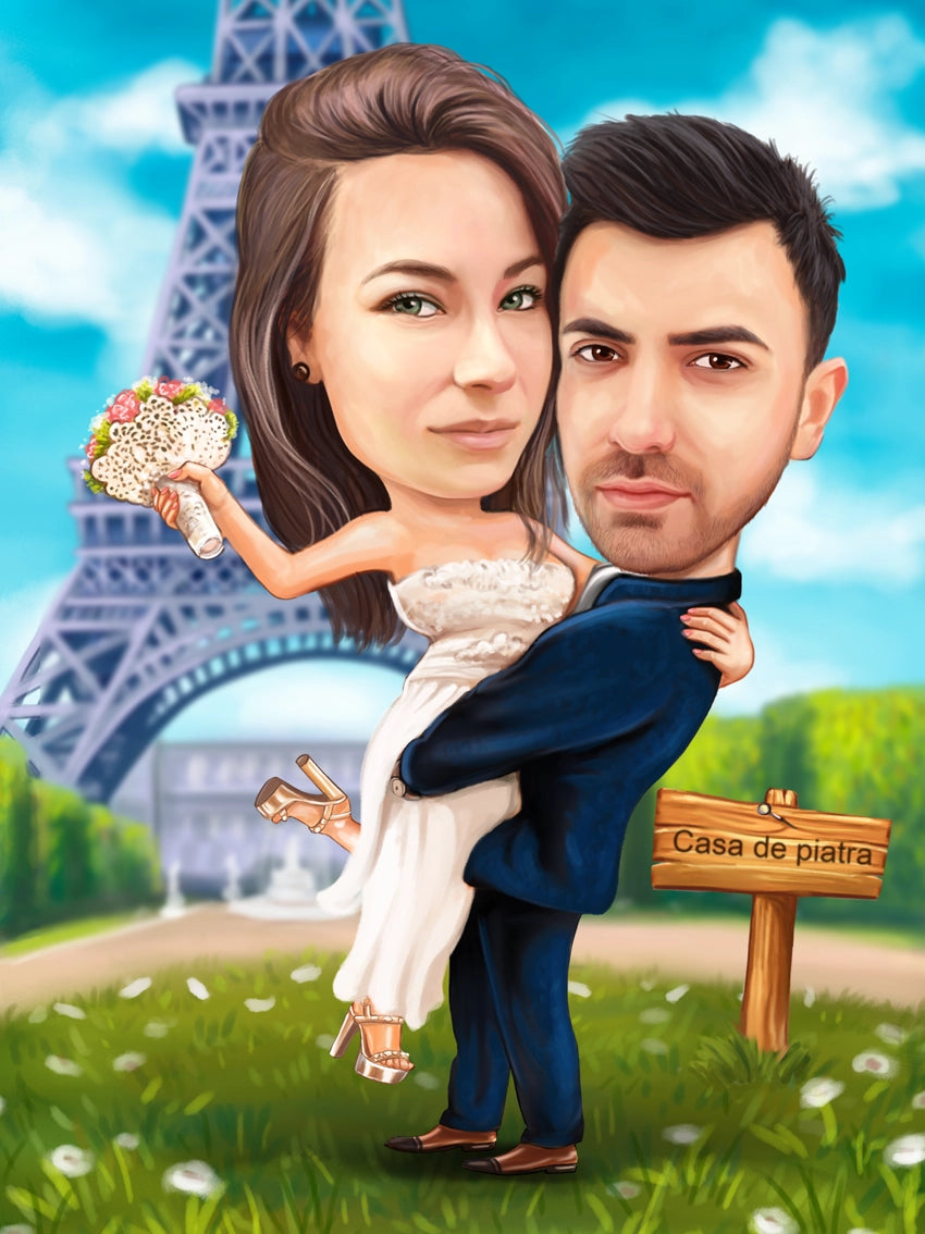 Caricatura nunta in Paris
