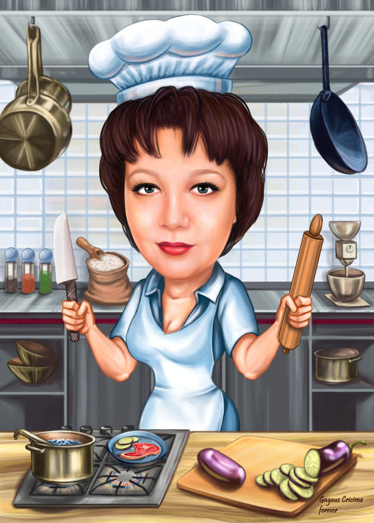 Caricatură Miss Chef