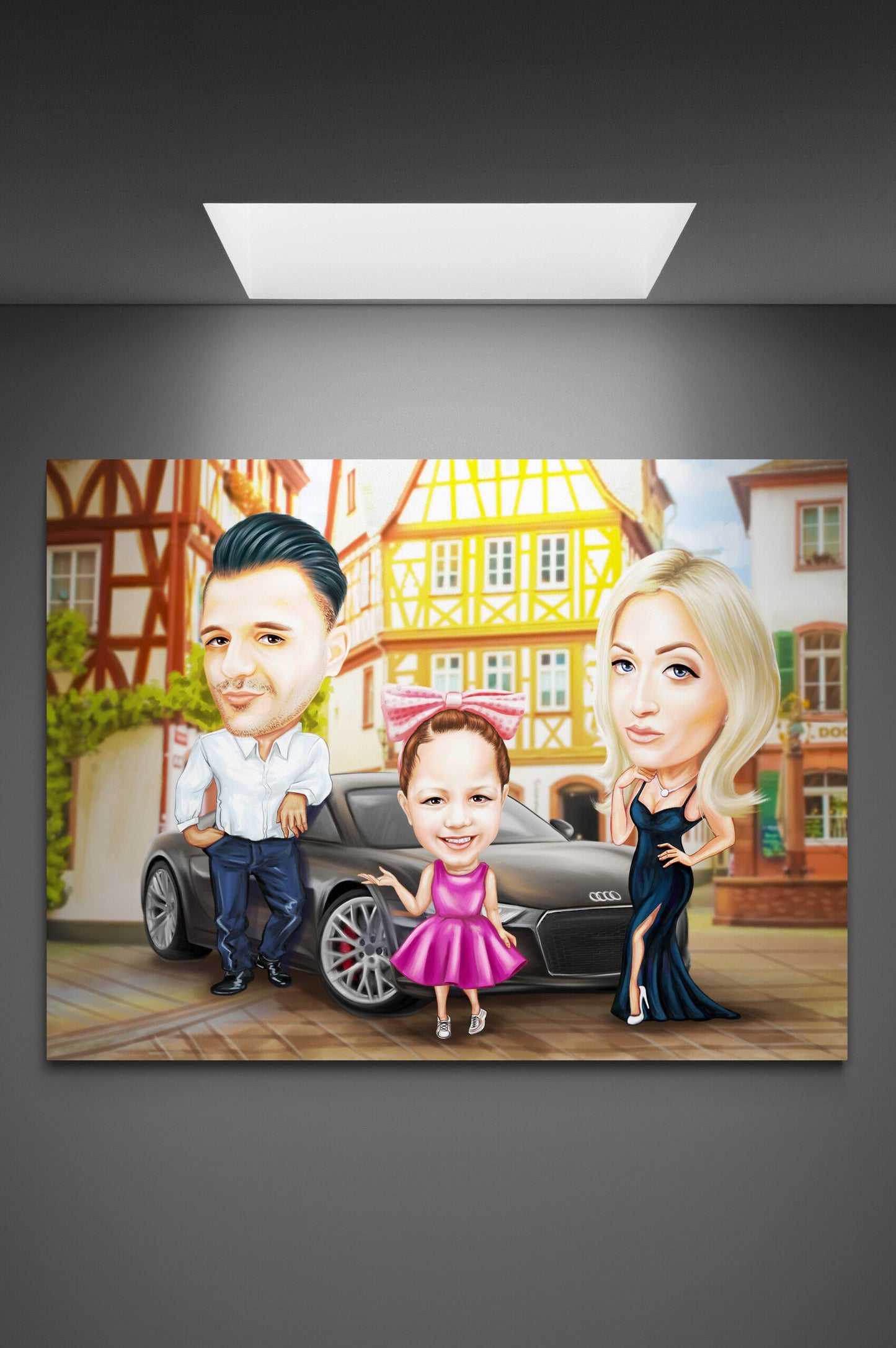 Caricatura de familie cu Audi