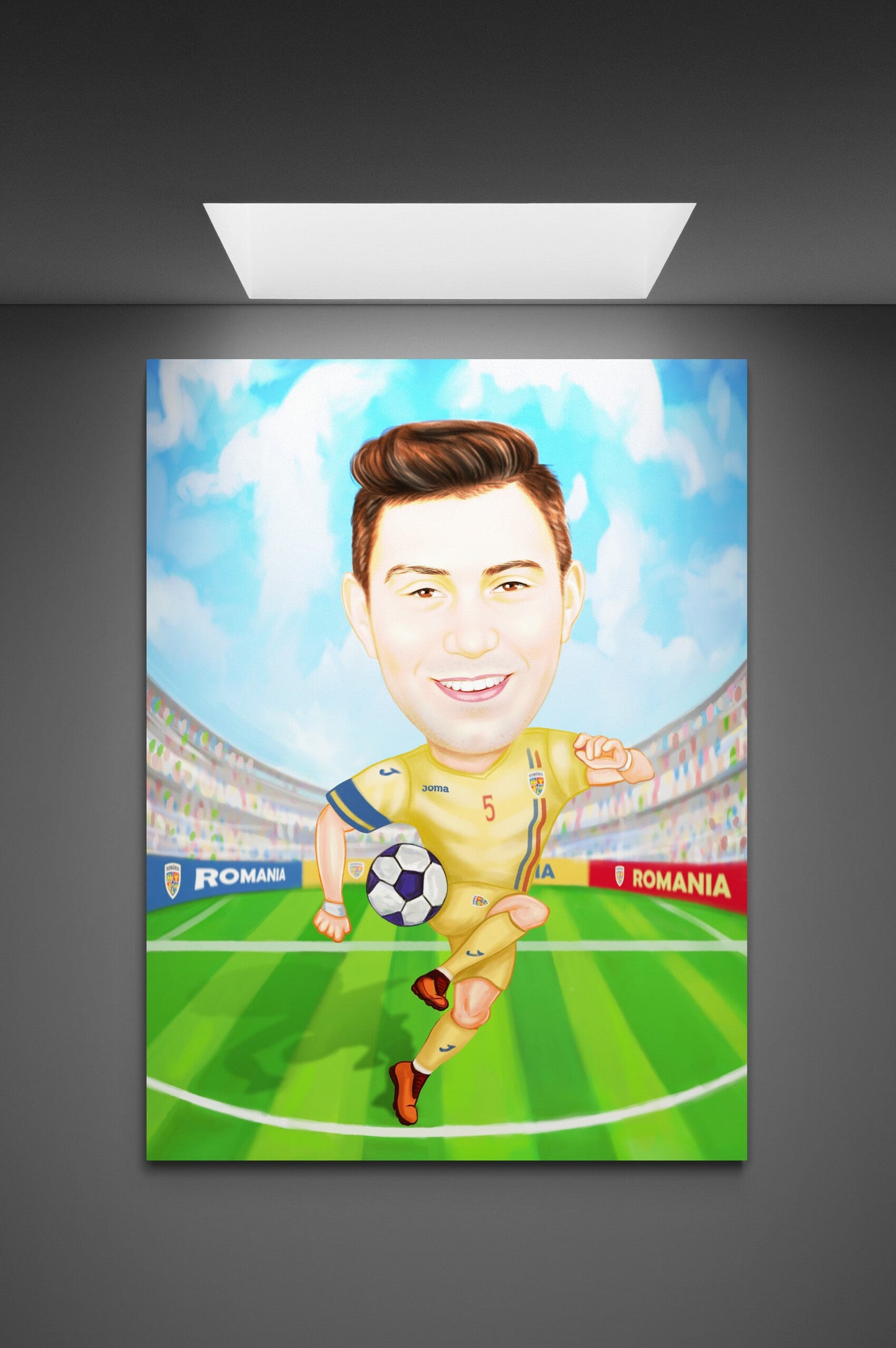 Caricatura fotbalist in echipa Romaniei