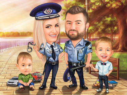 Caricatura de familie parinti politisti