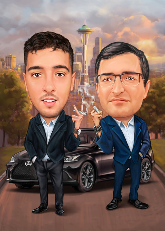 Caricatura prieteni cu Lexus