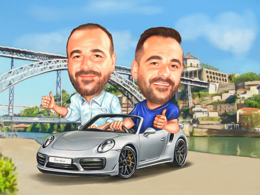 Caricatura prieteni in calatorie