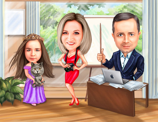 Caricatura de familie profesorul de acasa