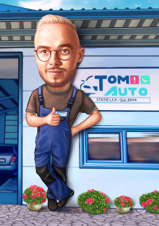 Caricatura proprietar de service