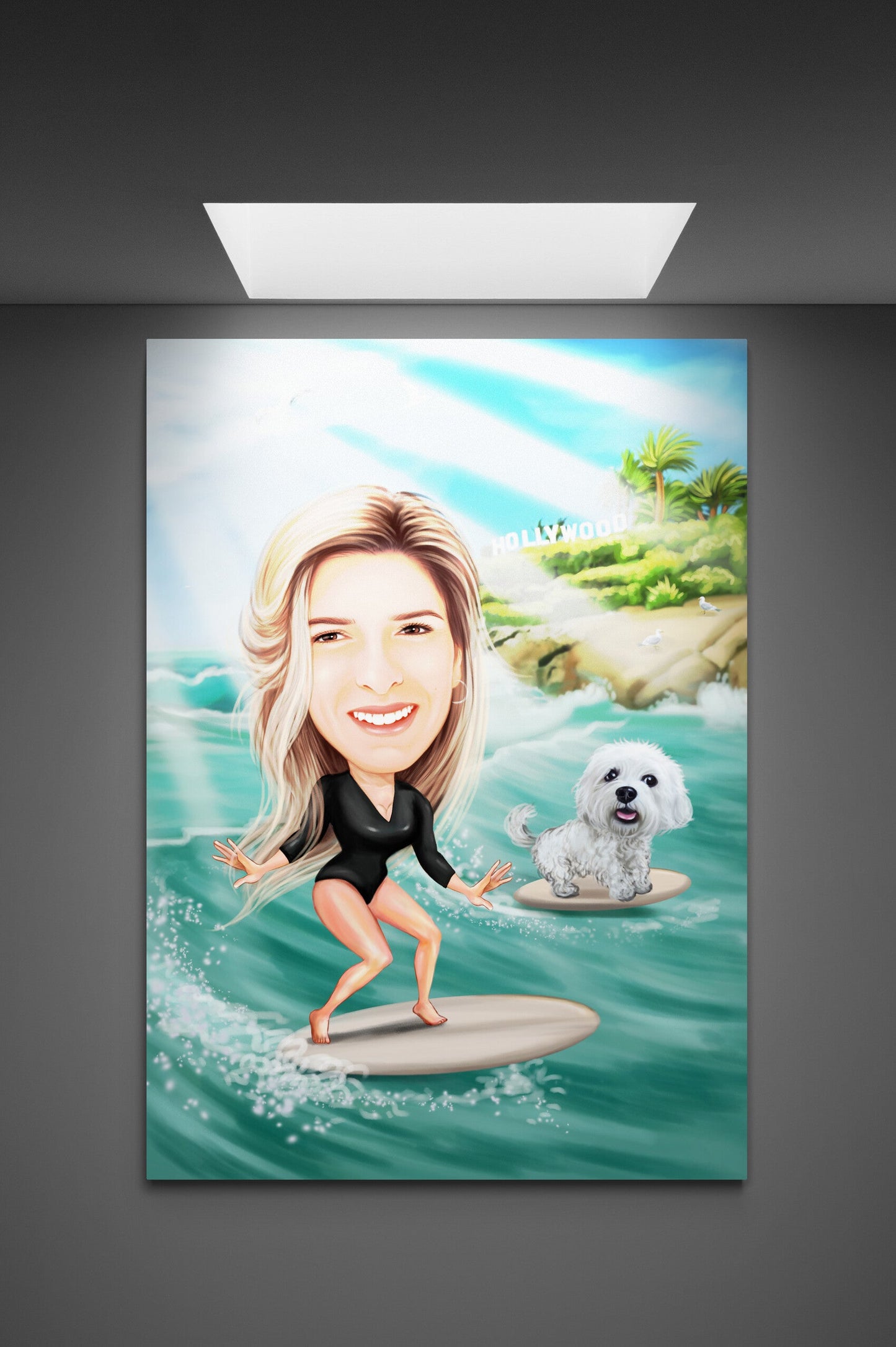 Caricatura surfing la Hollywood
