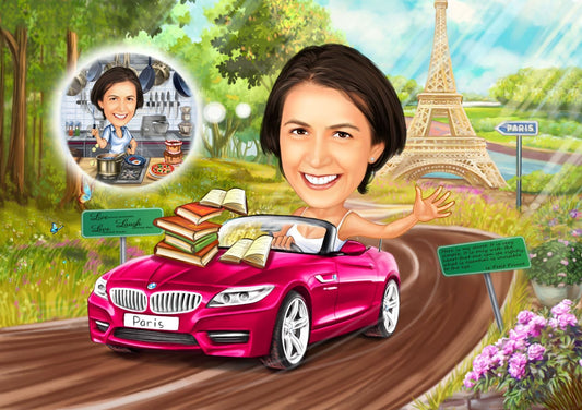 Caricatura pentru ea trip to Paris